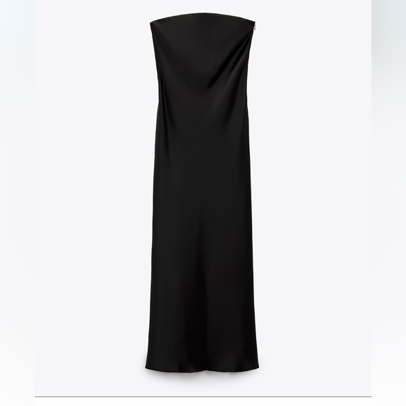 ZARA BLOGGERS FAV SATIN EFFECT DRESS - Picture 6 of 8